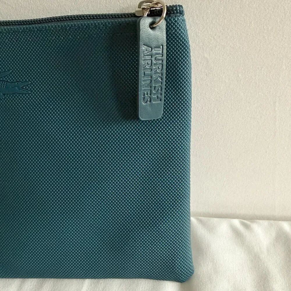 LACOSTE x Turkish Airlines Teal Mini Travel Amenity Kit Empty